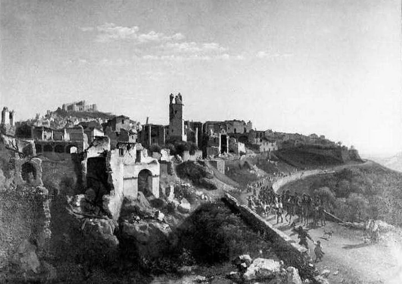 Veduta di Melfi distrutta dal terremoto del 1851 - Museo della Reggia di Caserta